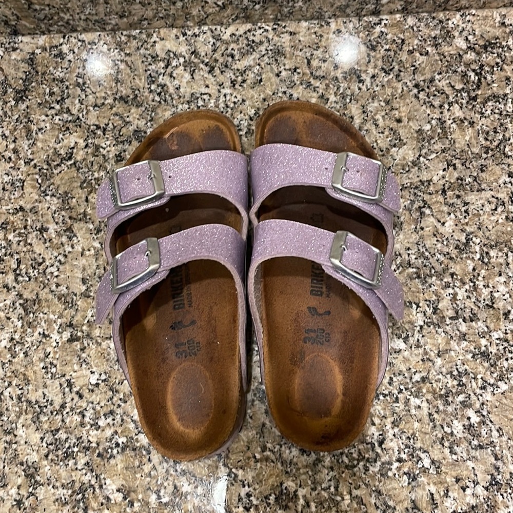 Girls lavender sparkle Arizona Birkenstocks